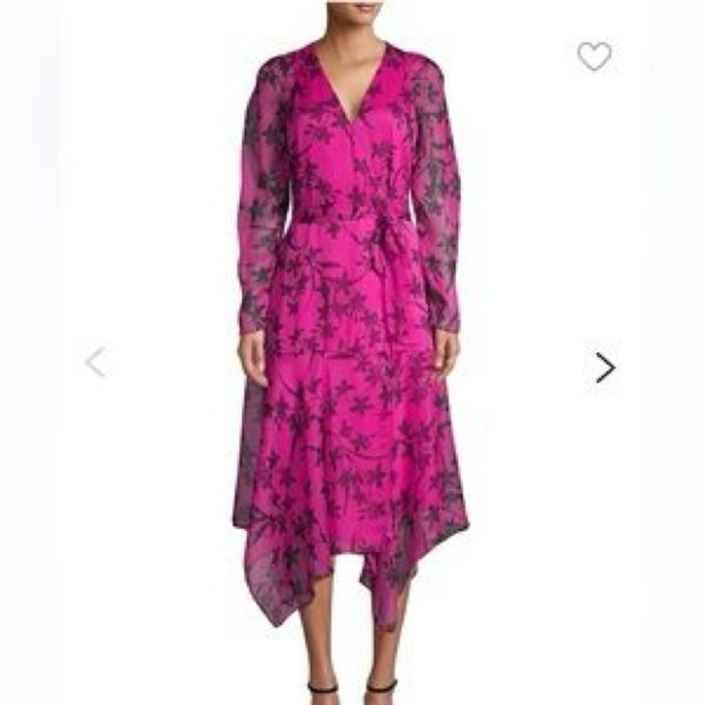 Vince Camuto Pink Wrap Midi Dress
